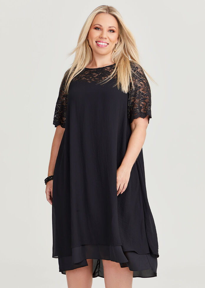 Shop Plus Size Lily Swing Cocktail Dress in Black | Sizes 12-30 ...