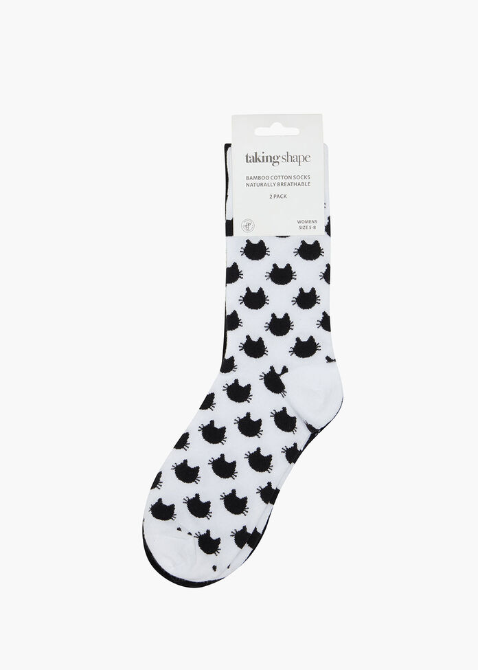 Set/2 Bamboo Cat Socks, , hi-res