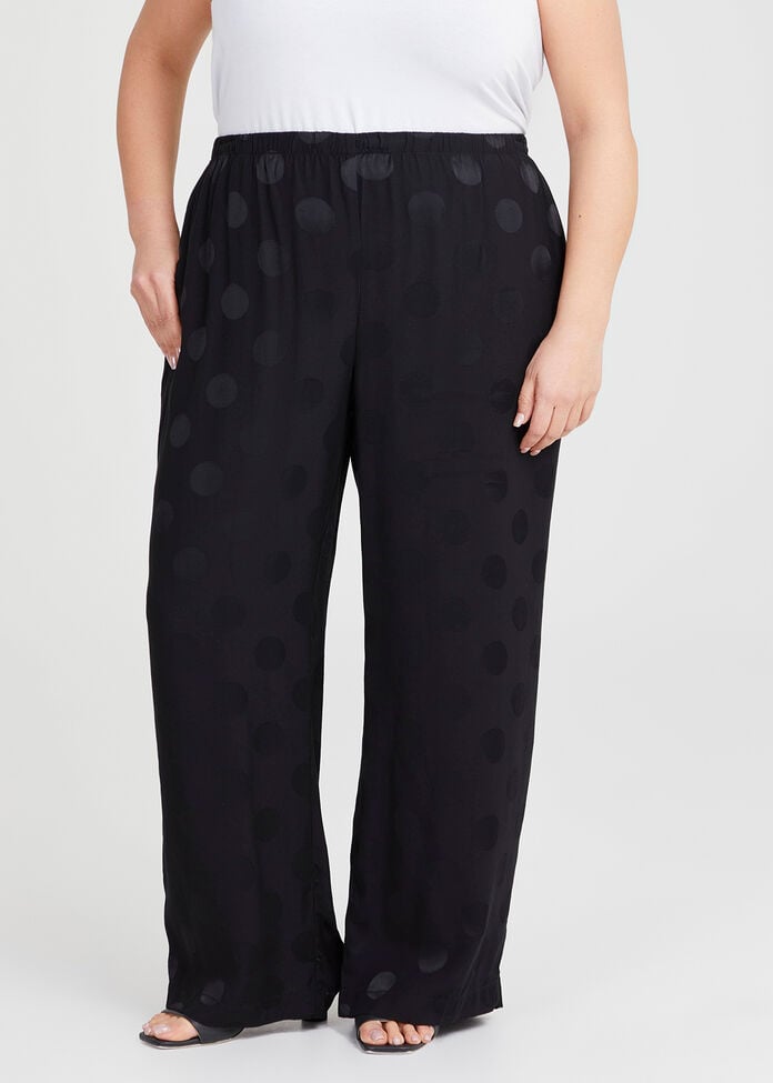 Petite Spot Satin Wide Pant, , hi-res