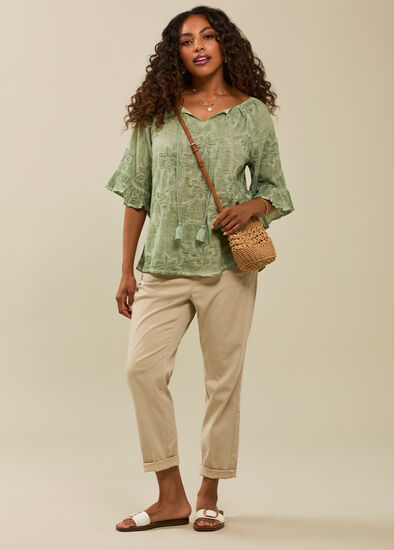 Plus Size Lyocell Blend Washed Chino