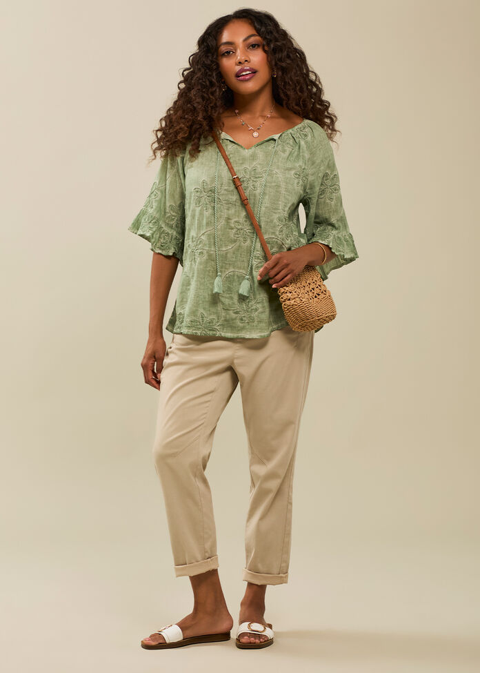 Lyocell Blend Washed Chino, , hi-res