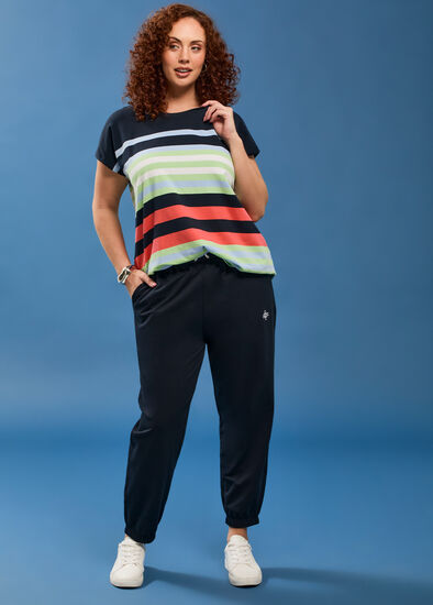 Plus Size Cotton Logo Relaxed Trackpant