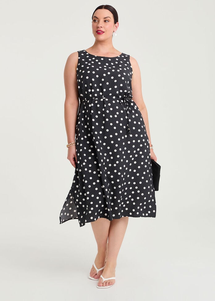 Julia Polka Dot Midi Dress, , hi-res