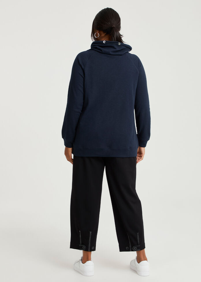 Shop Plus Size Drawstring Collar Sweat, Navy | Taking Shape NZ