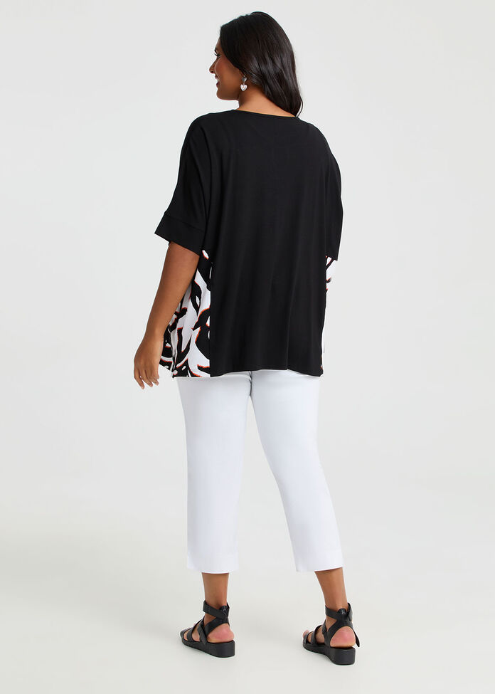 Pocket Natural Tunic, BLACK PRINT, hi-res
