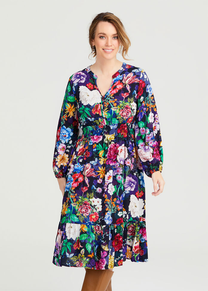 Shop Plus Size Natural Majestic Floral Dress in Multi | Taking Shape AU