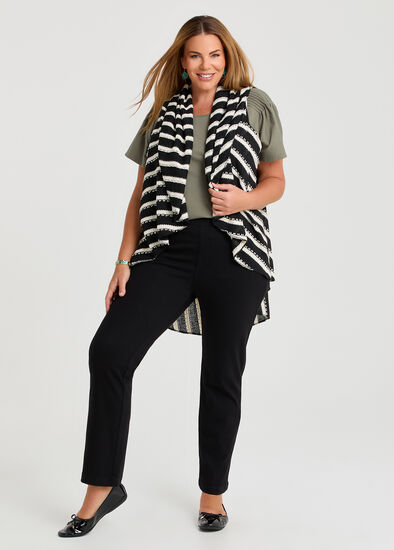 Plus Size Black & White Cascading Vest