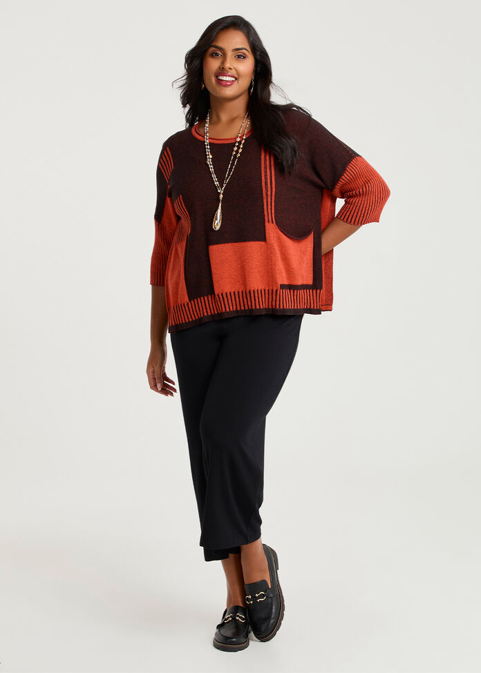 Spliced Stripe Cotton Knit Jumper, , hi-res