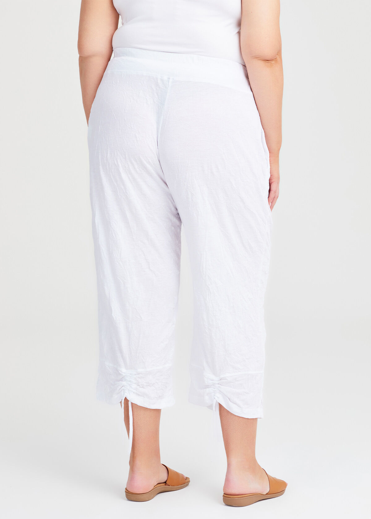 Plus size white crop pants store