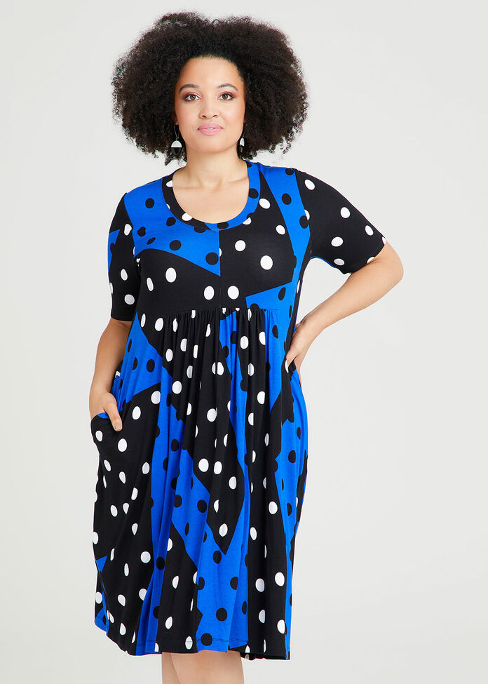 Shop Plus Size Natural Out & About Spot Dress in Multi | Taking Shape AU