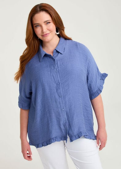 Plus Size Natural Hope Ruffle Shirt