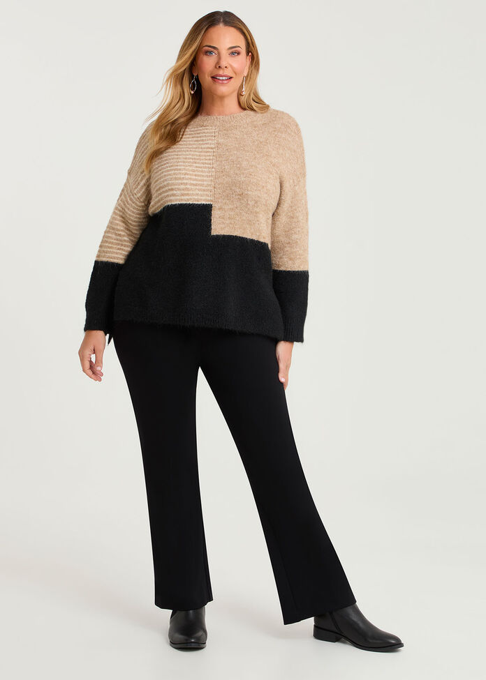 Wool Mix Colour Block Jumper, , hi-res