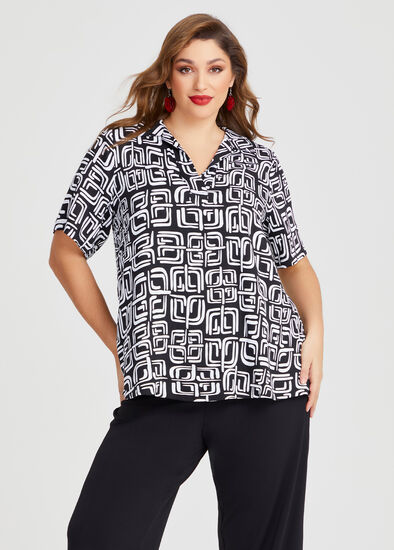 Plus Size Natural Absolute Satin Collar Top
