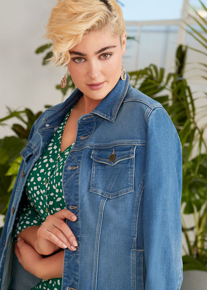 Shop Plus Size The Bamboo Denim Jacket in Blue | Taking Shape AU