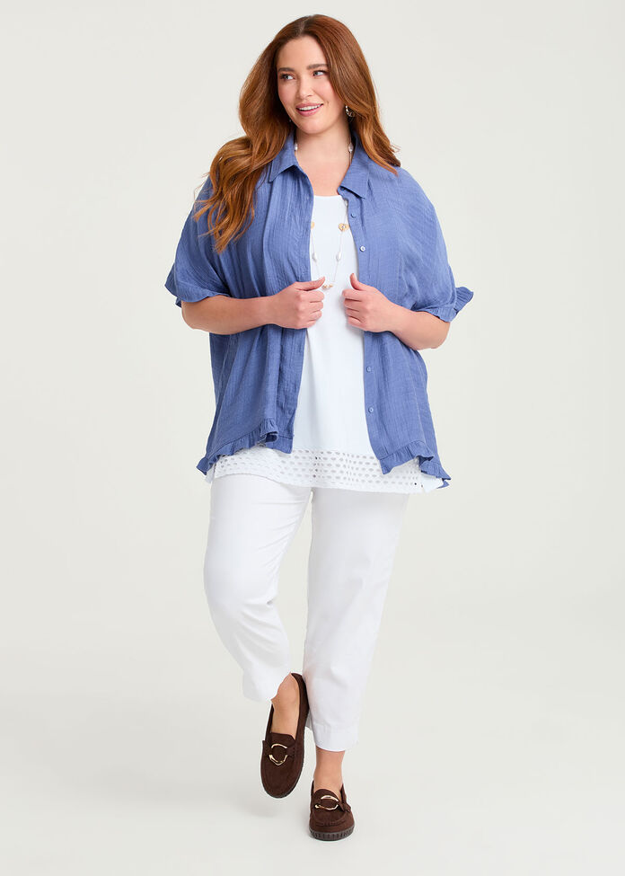 Natural Hope Ruffle Shirt, , hi-res
