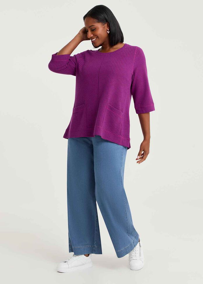 Super Stretch Wide Leg Jean, , hi-res