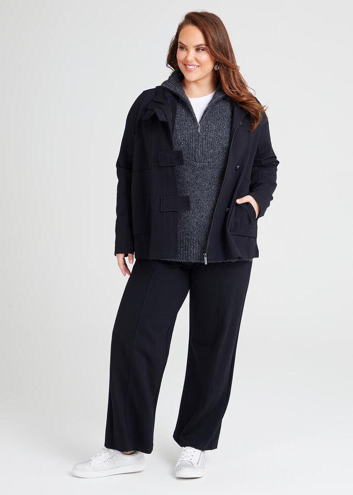 Half Zipper Cozy Knit Jumper, , hi-res