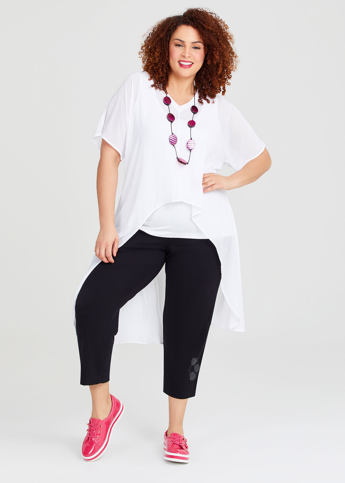 plus size white chiffon top