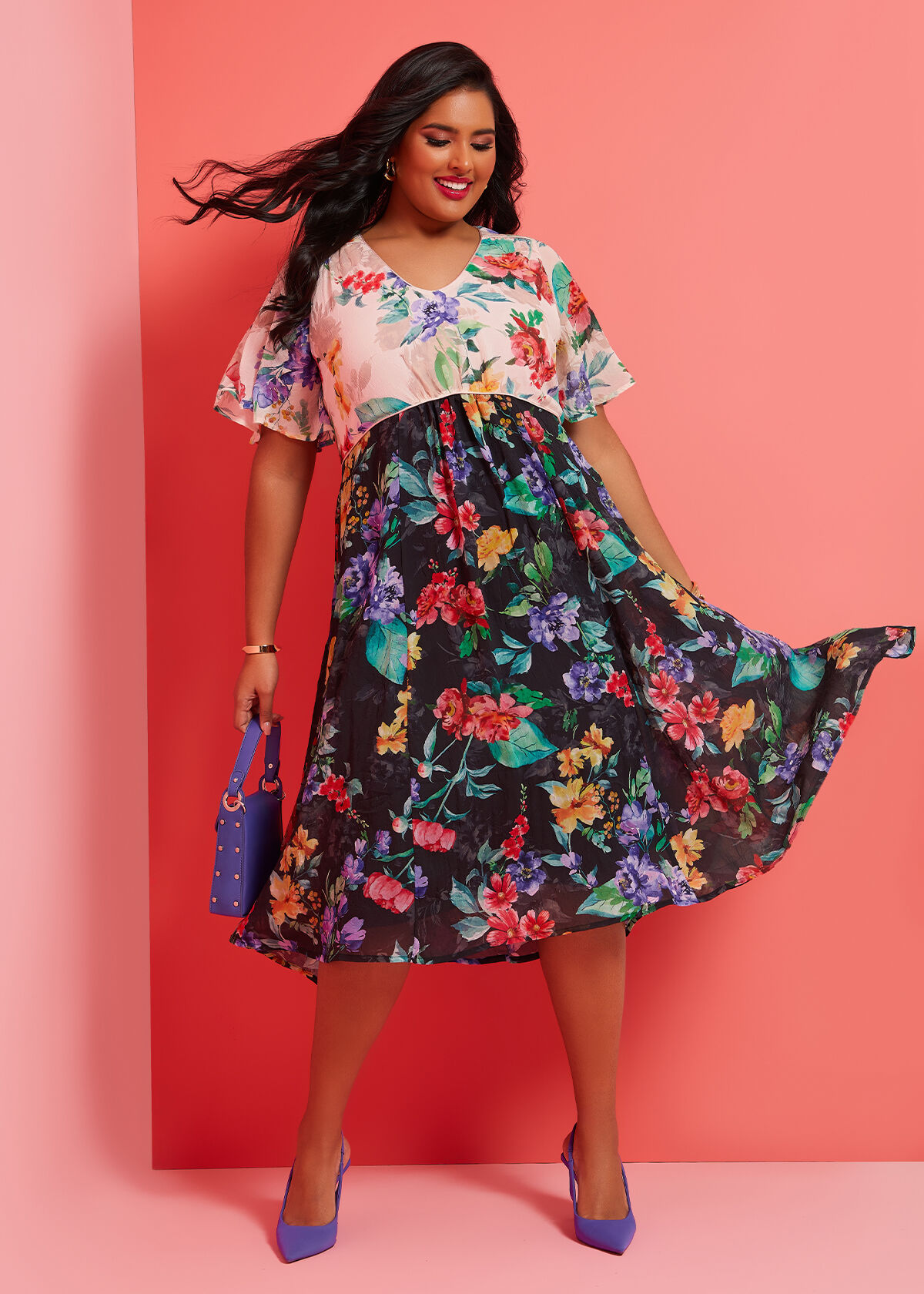 Plus Size Floral Dresses Feminine Elegant Dresses Taking Shape US