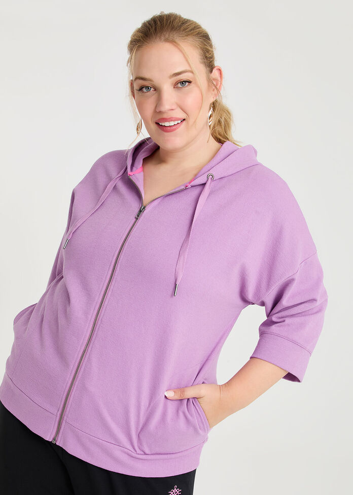 Cotton Zip Thru Hoodie, , hi-res