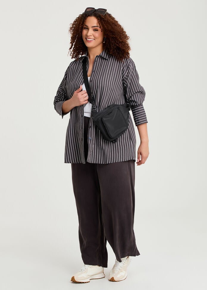 Cotton Blend Modern Stripe Shirt, , hi-res
