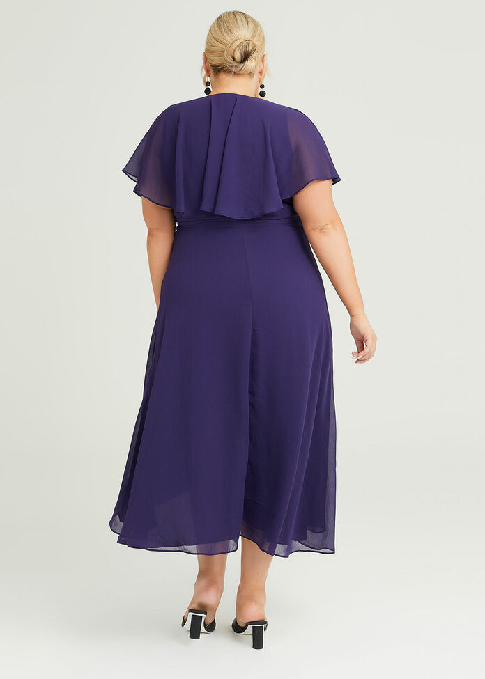 Shop Plus Size Livia Chiffon Wrap Maxi Dress in Purple | Sizes 12-30 ...