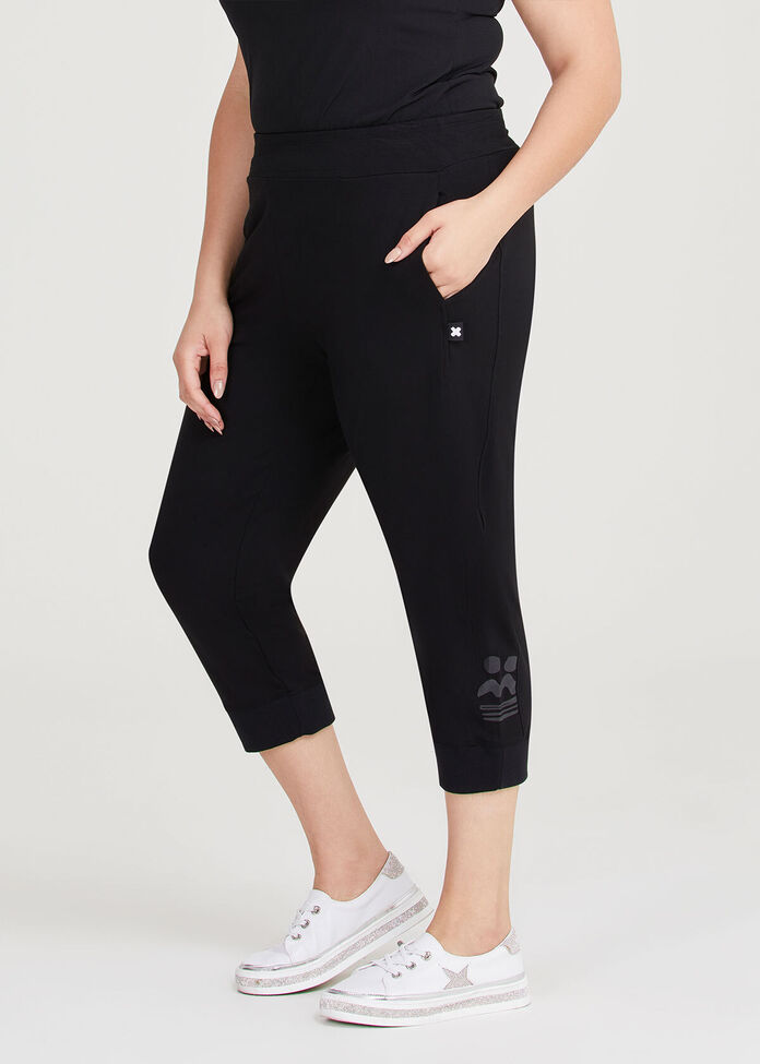 Shop Plus Size Natural Lulu Crop Pant in Black, Sizes 12-30