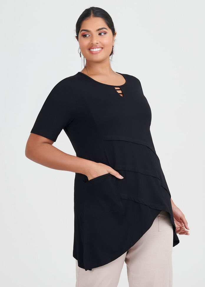 Shop Yoko Bamboo Top in Black, Sizes 12-30 | Taking Shape AU