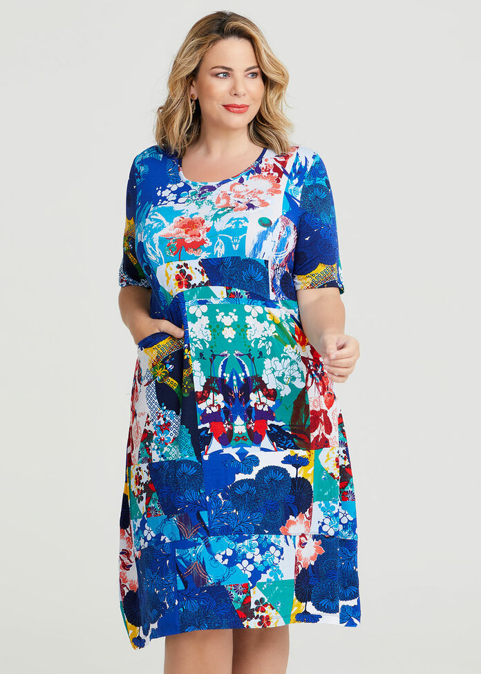 Shop Plus Size Bamboo Summer Break Dress in Multi Taking Shape AU