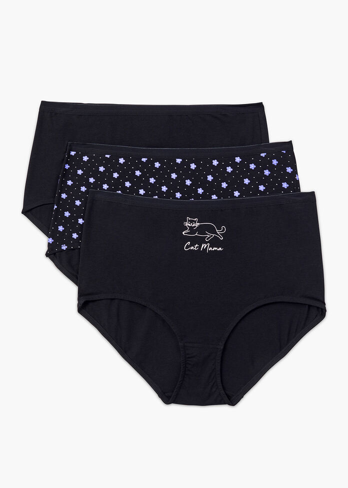 3Pk Bamboo Printed Full Briefs, , hi-res
