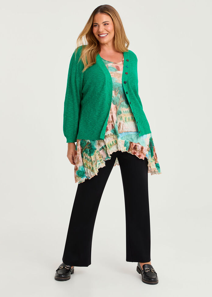 Haven V-neck Cotton Linen Cardigan, , hi-res