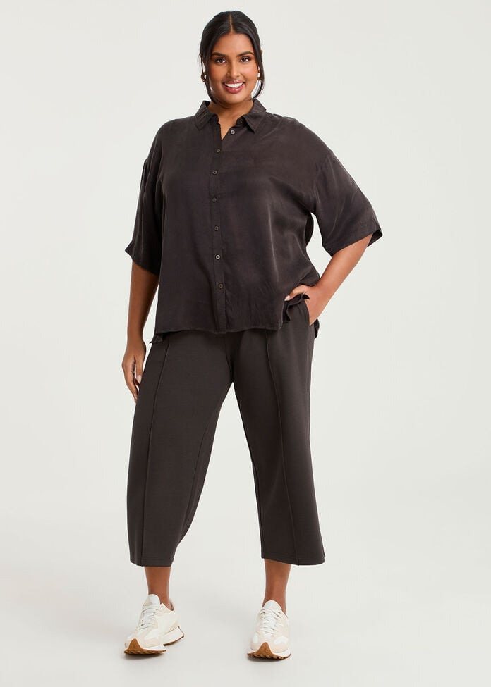 Cupro Relaxed Side Split Shirt, , hi-res