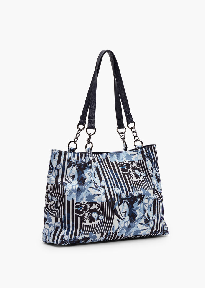 Indigo Patchwork Shoulder Bag, , hi-res