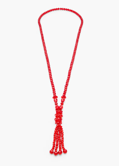 Red Crystal Long Necklace