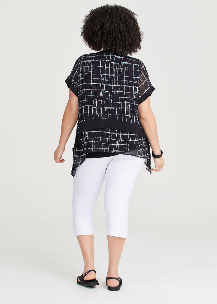 Shop Plus Size Check Chiffon Layering Top, Black | Taking Shape AU