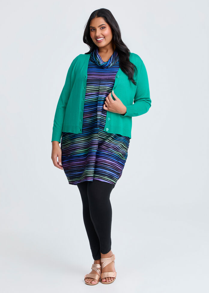 Mia Rib V-neck Natural Cardigan, , hi-res