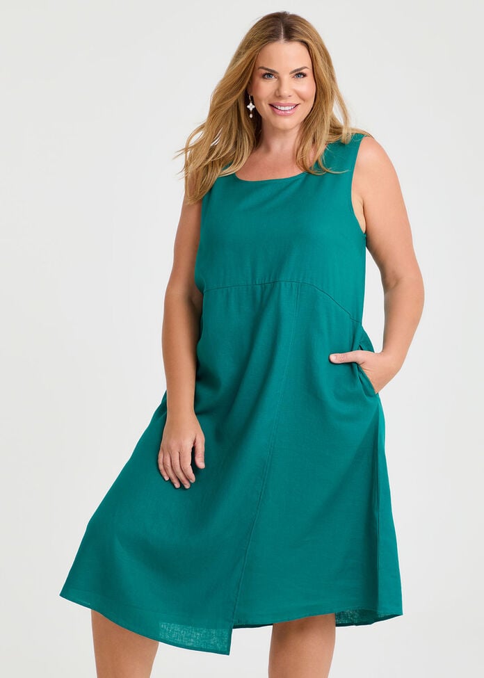 Linen Isla Shift Dress, , hi-res