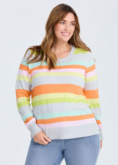 Plus Size Bamboo Sorbet Stripe Jumper