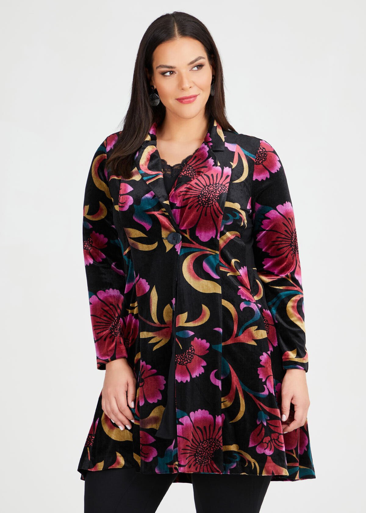 Velvet cardigan deals plus size