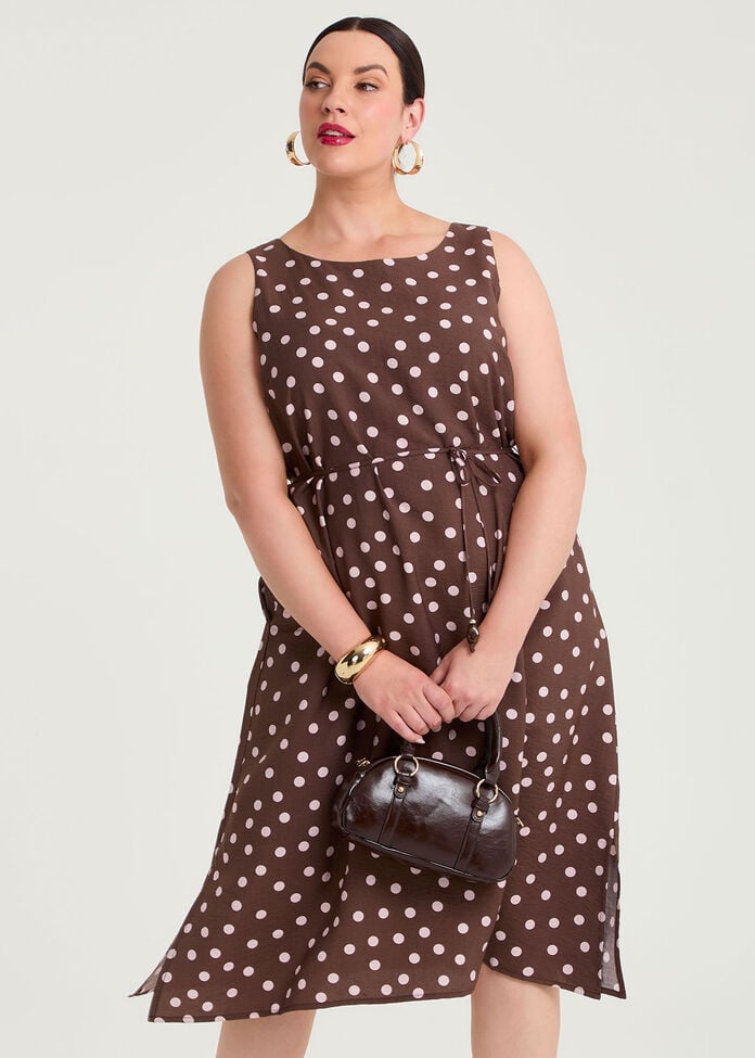 Julia Polka Dot Midi Dress, , hi-res