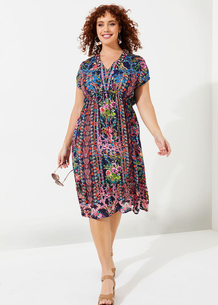 Shop Plus Size Natural Floral Somerset Dress in Multi | Taking Shape AU