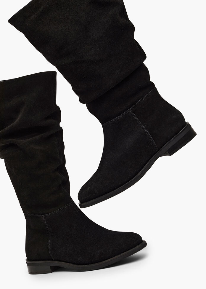 Suede Leather Knee Boot, , hi-res