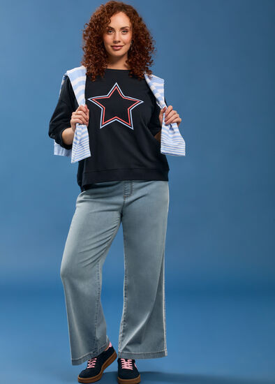 Plus Size Super Stretch Wide Leg Jean