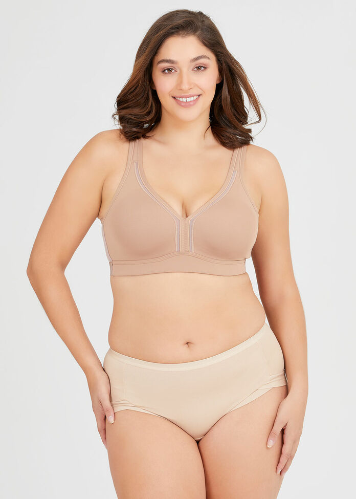 Shop Plus Size Wirefree Cooling Lounge Bra in White, Sizes 12-30