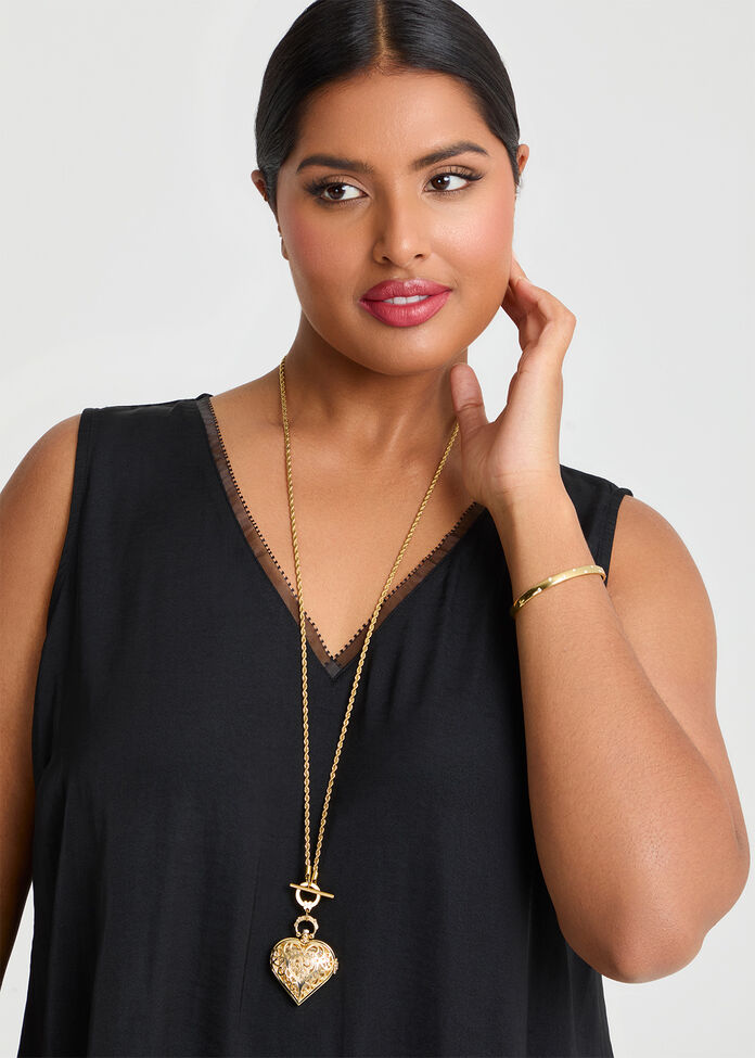 Multi Wear Heart Watch Necklace, , hi-res