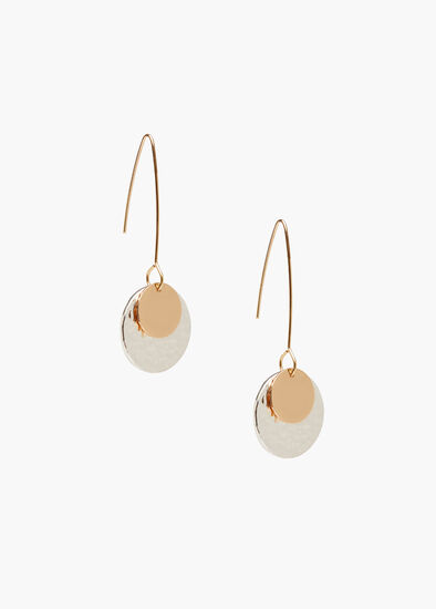 Mixed Metal Disc Earrings
