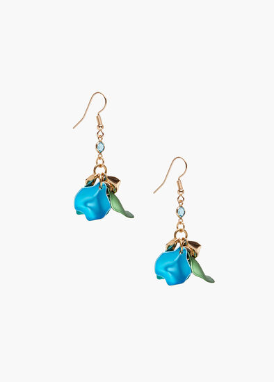 Mini Petal Leaf & Crystal Earrings