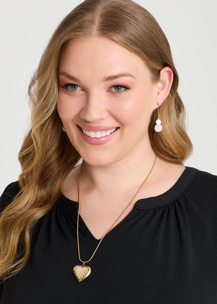 Gold Diamante Drop Earrings, , hi-res