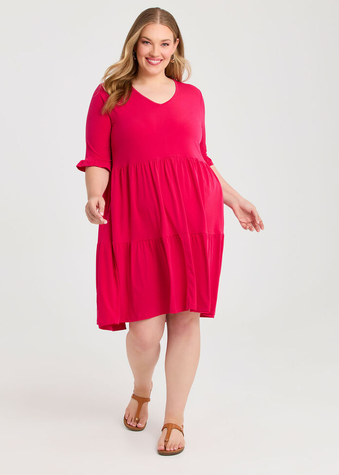Short Sleeve Luna Tier Dress, , hi-res