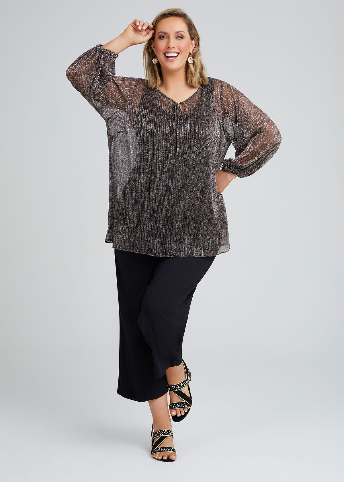 black peasant top plus size